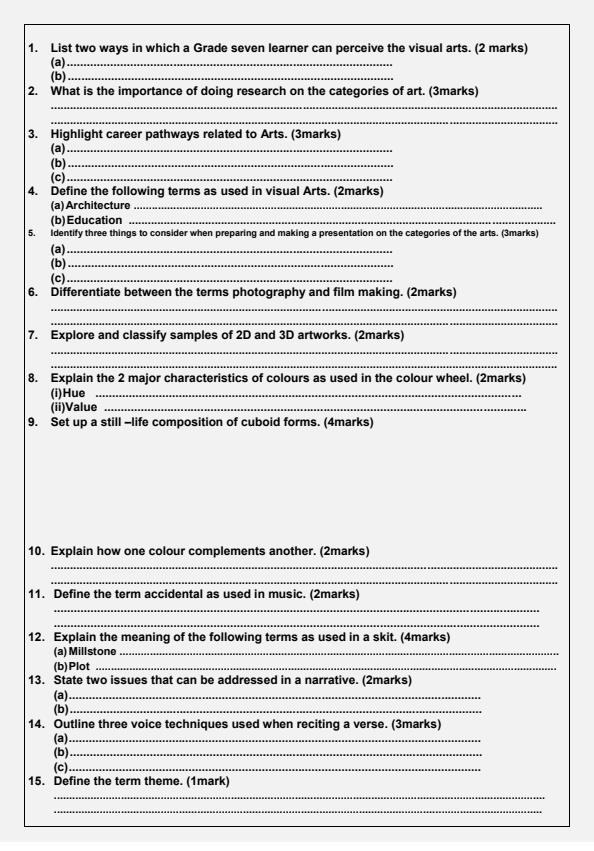 Preview page Grade-8-Creative-Arts-and-Sports-Mid-Term-1-Exam-2025_3620_1.jpg