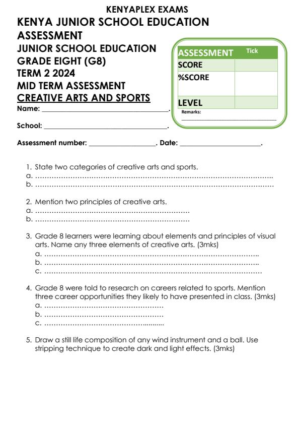 Preview page Grade-8-Creative-Arts-and-Sports-Mid-Term-2-Exam-2024_2665_0.jpg