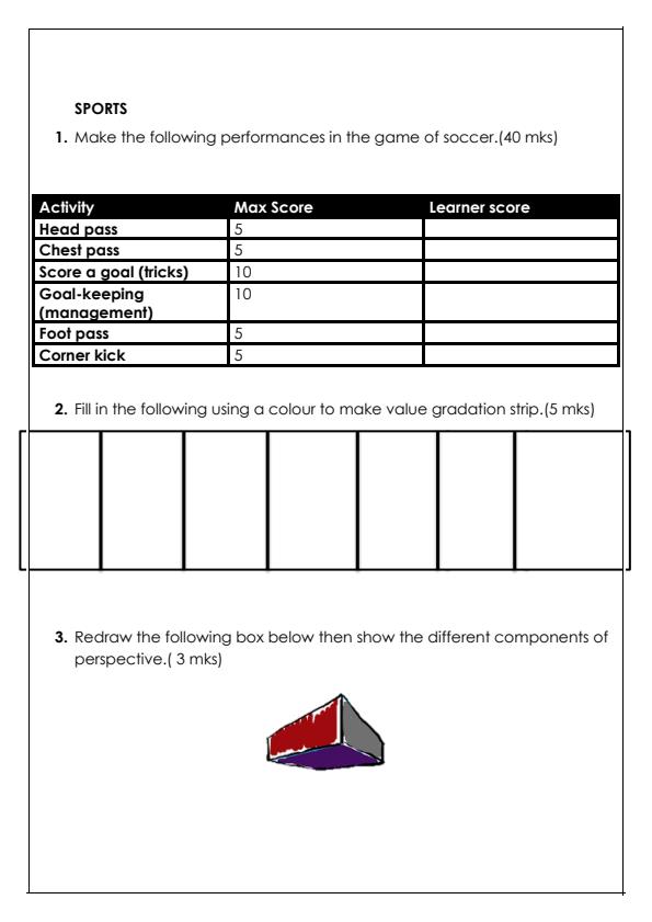 Preview page Grade-8-Creative-Arts-and-Sports-Practical-Mid-Term-1-Exam-2024_2133_1.jpg