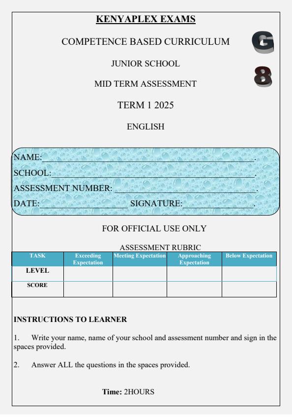Preview page Grade-8-English-Mid-Term-1-Exam-2025_3621_0.jpg