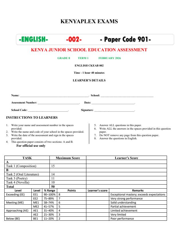 Preview page Grade-8-English-Mid-Term-1-Exam-2026_5099_0.jpg
