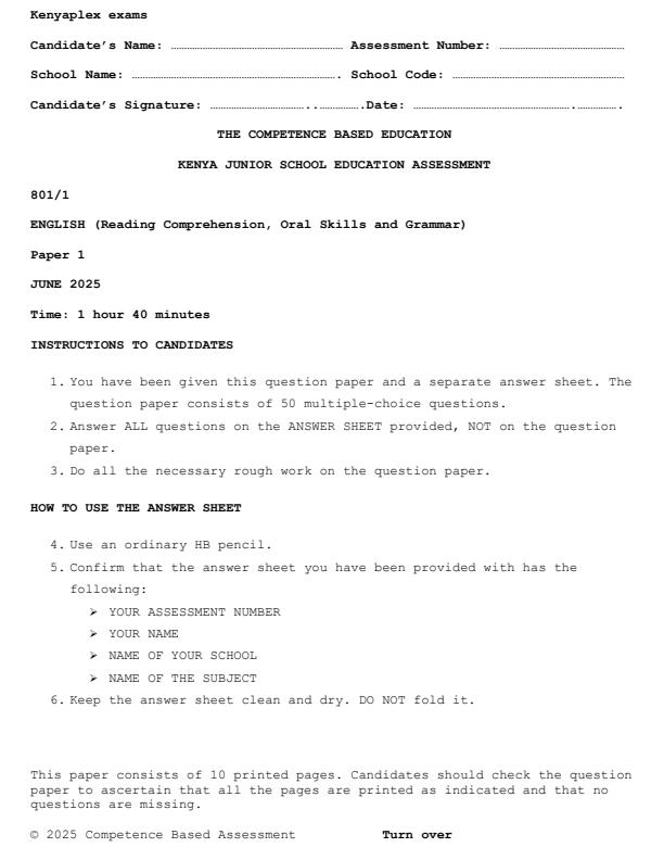 Preview page Grade-8-English-Paper-1-Mid-Term-2-Exam-2025_4167_0.jpg