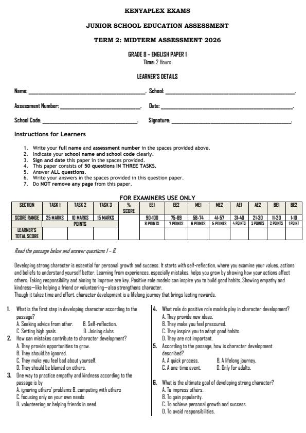Preview page Grade-8-English-Paper-1-Mid-Term-2-Exam-2026_5881_0.jpg