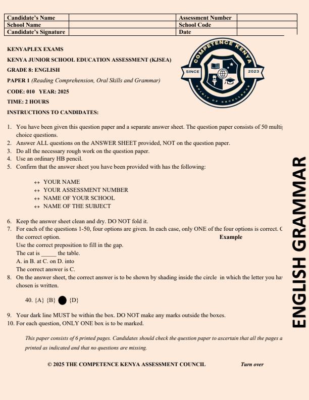 Preview page Grade-8-English-Paper-1-Mid-Term-3-Exam-2025_4674_0.jpg