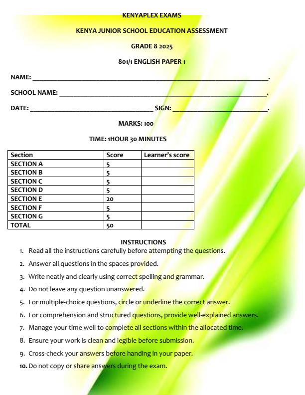 Preview page Grade-8-English-Paper-1-Term-2-Opener-Exam-2025_4032_0.jpg