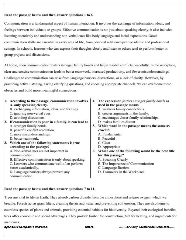 Preview page Grade-8-English-Paper-1-Term-3-Opener-Exam-2025_4548_1.jpg