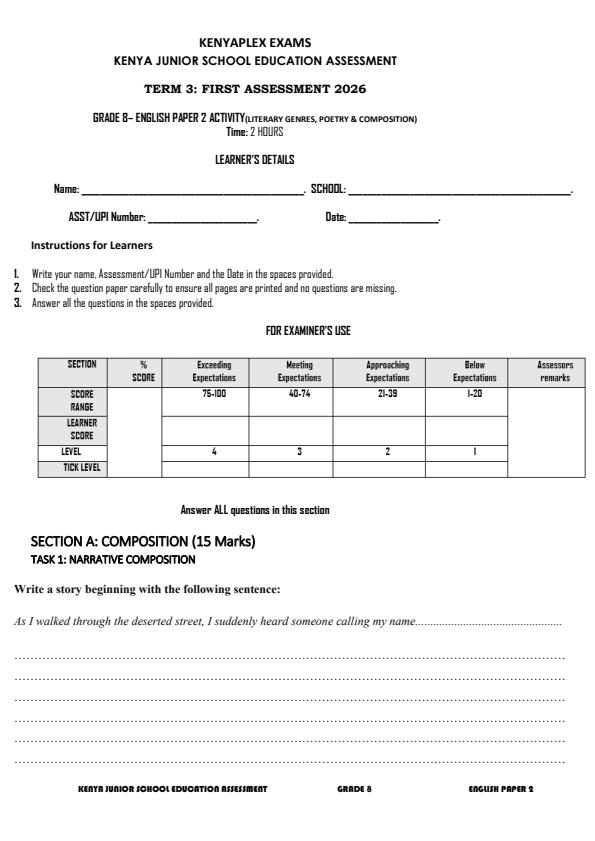 Preview page Grade-8-English-Paper-2-Activity-Term-3-Opener-Exam-2026_6544_0.jpg