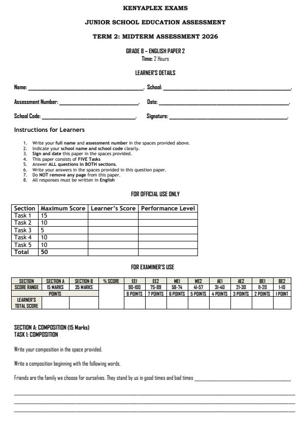 Preview page Grade-8-English-Paper-2-Mid-Term-2-Exam-2026_5882_0.jpg