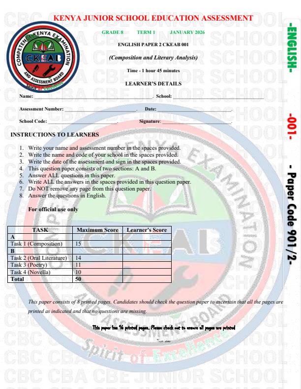 Preview page Grade-8-English-Paper-2-Term-1-Opener-Exam-2026_4989_0.jpg