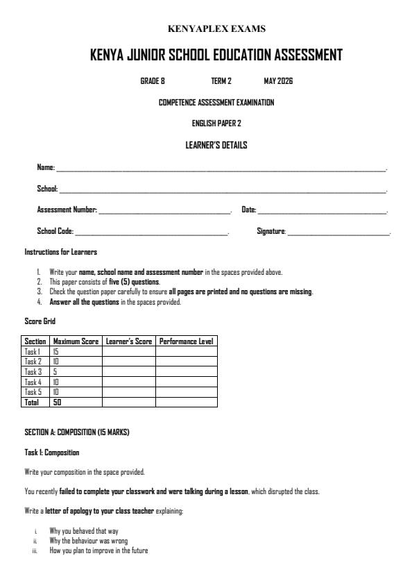 Preview page Grade-8-English-Paper-2-Term-2-Opener-Exam-2026_5612_0.jpg