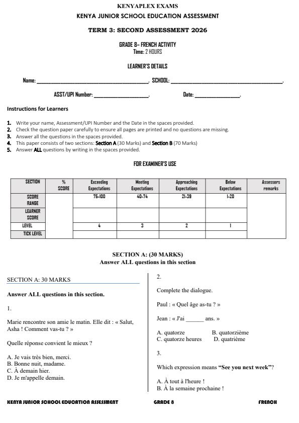 Preview page Grade-8-French-Activity-End-Term-3-Exam-2026_6793_0.jpg