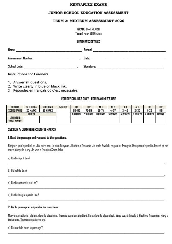 Preview page Grade-8-French-Mid-Term-2-Exam-2026_5883_0.jpg