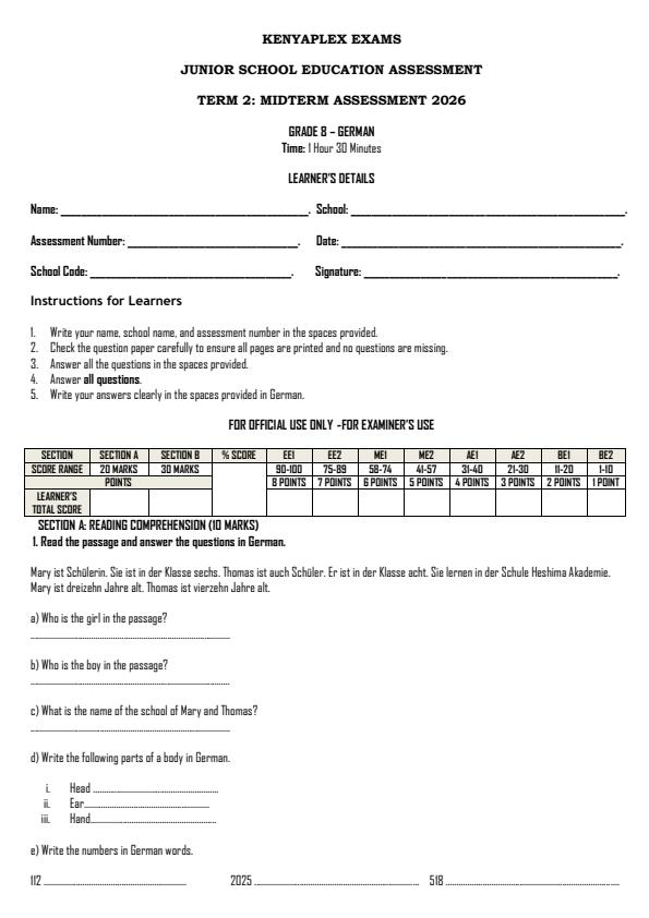 Preview page Grade-8-German-Mid-Term-2-Exam-2026_5885_0.jpg