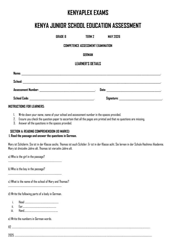 Preview page Grade-8-German-Term-2-OPener-Exam-2026_5614_0.jpg