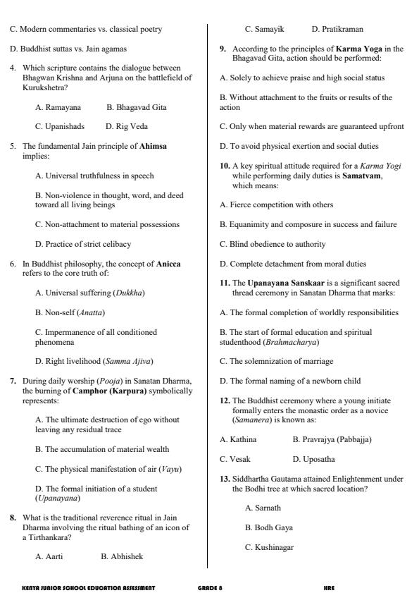 Preview page Grade-8-Hindu-Religious-Education-Activity-Term-3-Opener-Exam-2026_6547_1.jpg
