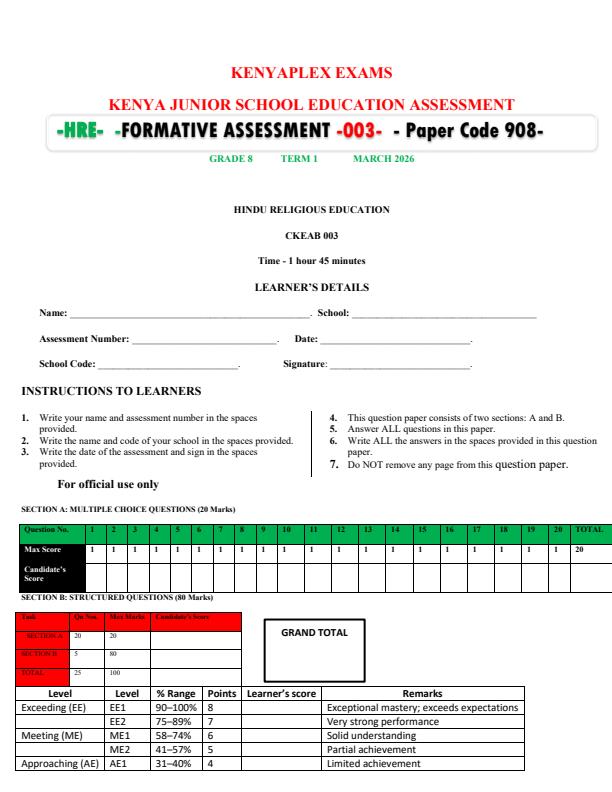 Preview page Grade-8-Hindu-Religious-Education-End-Term-1-Exam-2026_5388_0.jpg