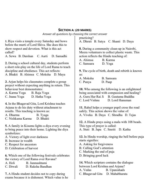 Preview page Grade-8-Hindu-Religious-Education-Opener-Exam-Term-1-2026_4990_1.jpg