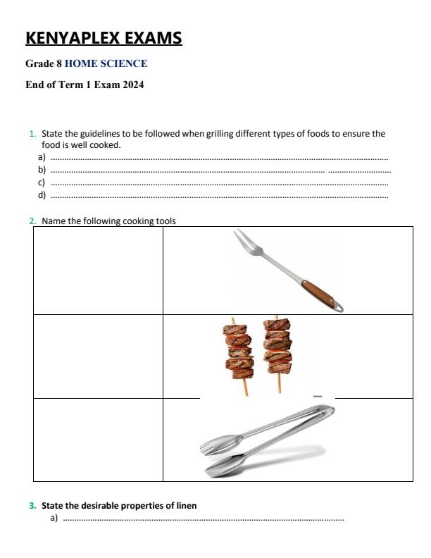 Preview page Grade-8-Home-Science-End-of-Term-1-Exam-2024_1978_0.jpg