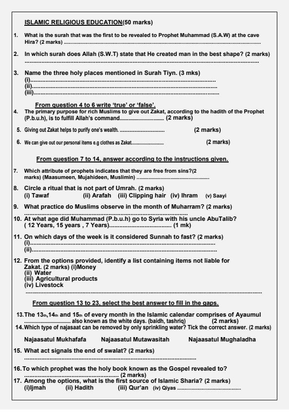 Preview page Grade-8-IRE-Mid-Term-1-Exam-2025_3628_1.jpg