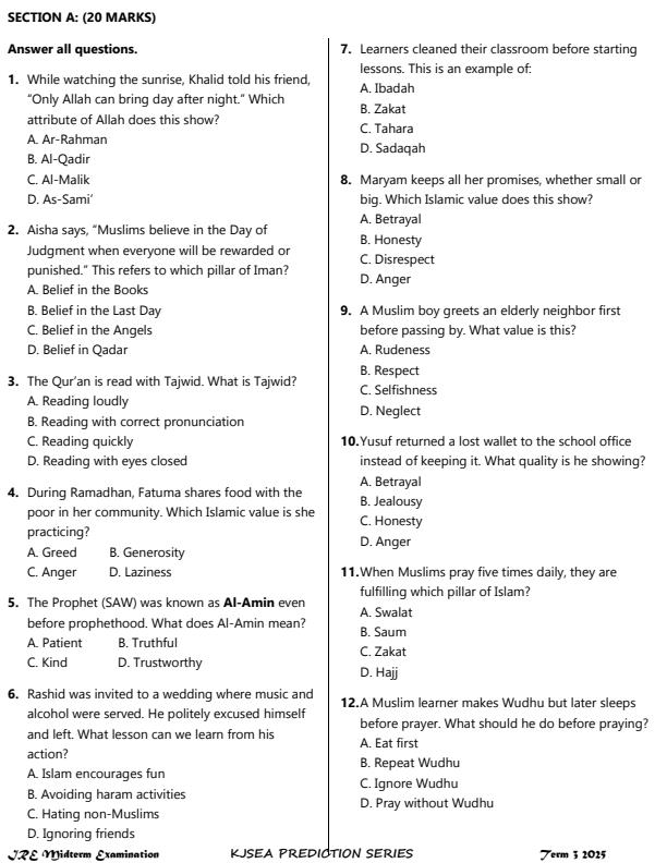 Preview page Grade-8-IRE-Mid-Term-3-Exam-2025_4679_1.jpg