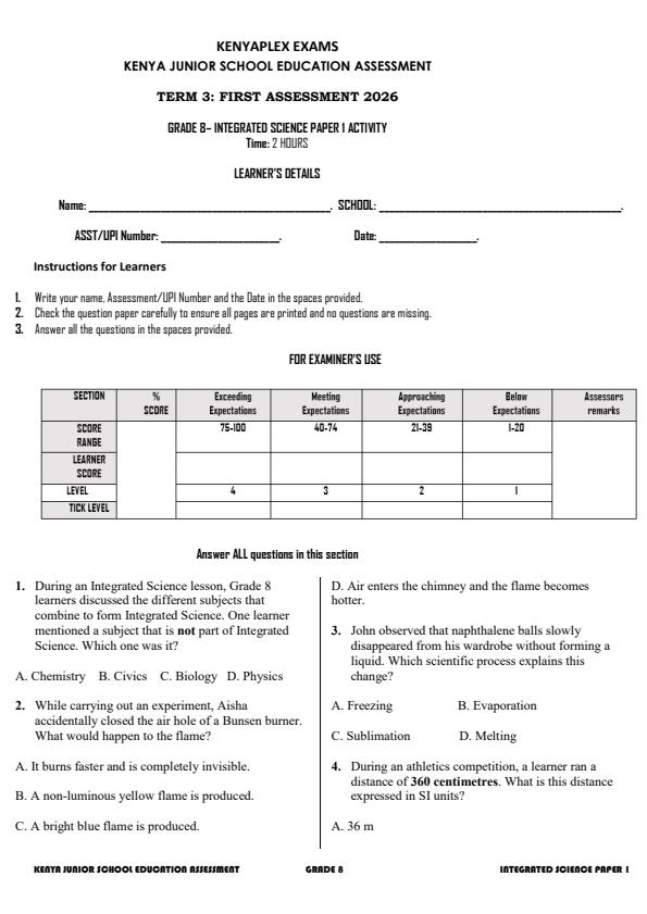 Preview page Grade-8-Integrated-Science-Paper-1-Activity-Term-3-Opener-Exam-2026_6548_0.jpg