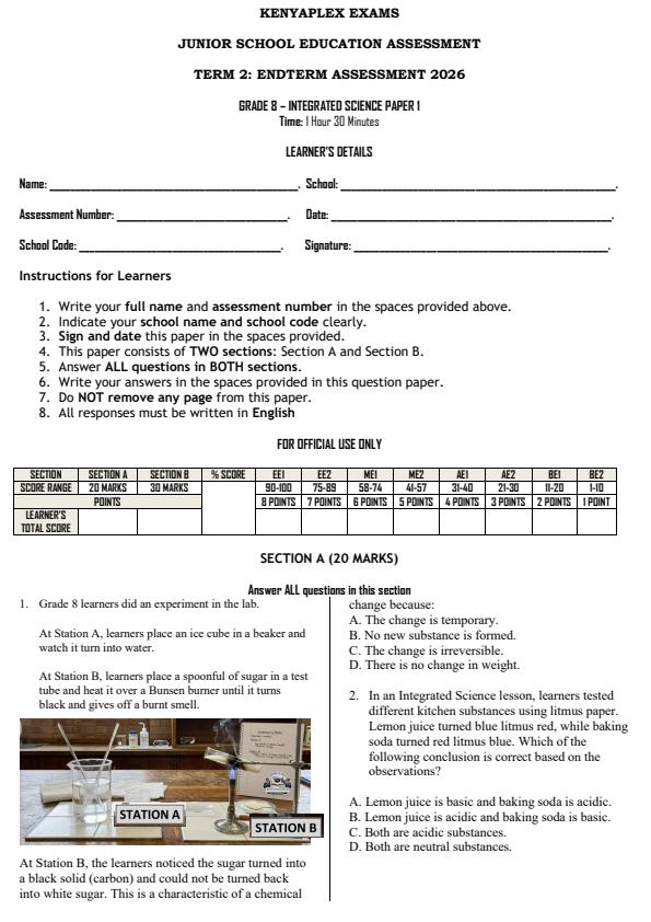 Preview page Grade-8-Integrated-Science-Paper-1-End-Term-2-Exam-2026_6103_0.jpg