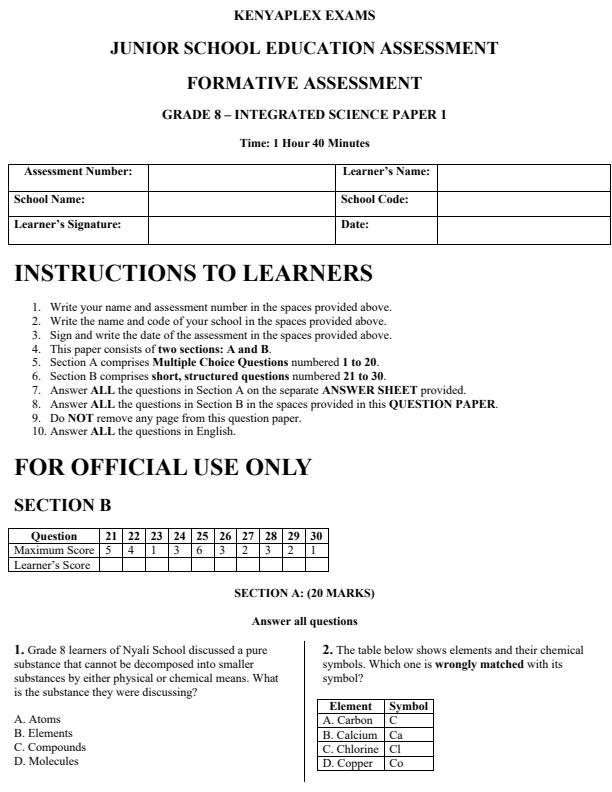 Preview page Grade-8-Integrated-Science-Paper-1-End-Term-3-Set-2-Exam-2026_7173_0.jpg