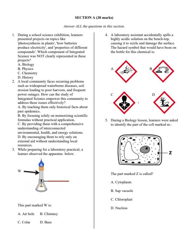 Preview page Grade-8-Integrated-Science-Paper-1-End-of-Term-2-Exam-2025_4409_1.jpg