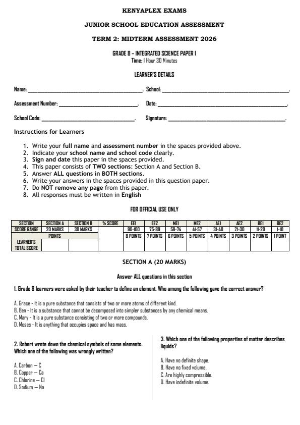 Preview page Grade-8-Integrated-Science-Paper-1-Mid-Term-2-Exam-2026_5886_0.jpg