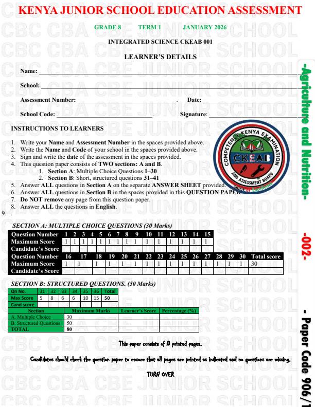Preview page Grade-8-Integrated-Science-Paper-1-Opener-Exam-Term-1-2026_4991_0.jpg