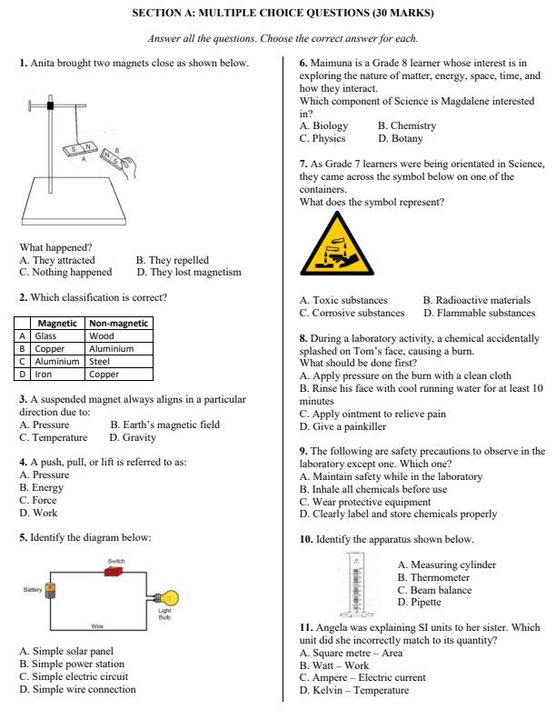 Preview page Grade-8-Integrated-Science-Paper-1-Opener-Exam-Term-1-2026_4991_1.jpg