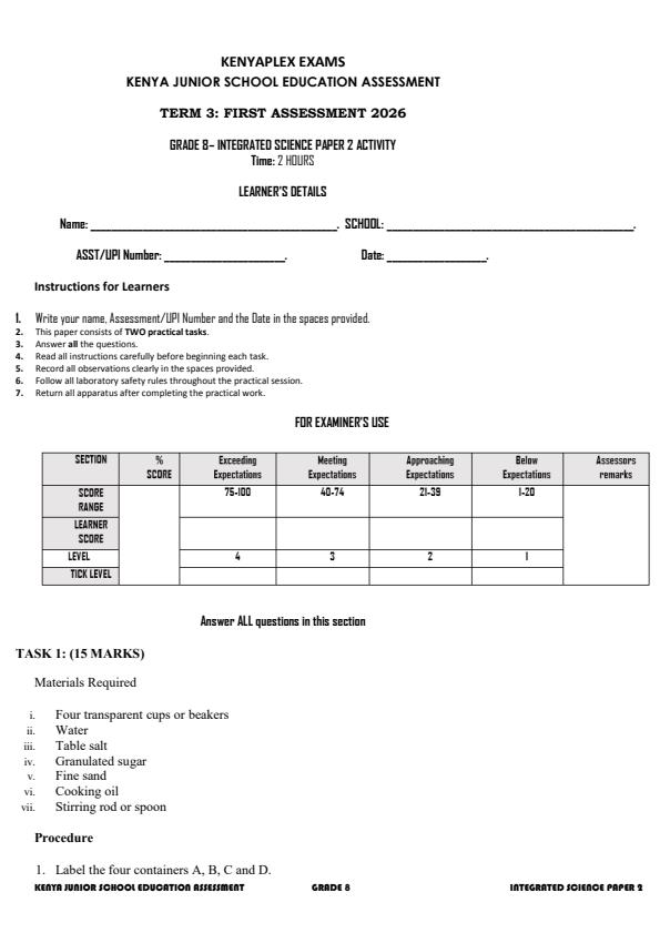 Preview page Grade-8-Integrated-Science-Paper-2-Activity-Term-3-Opener-Exam-2026_6549_0.jpg