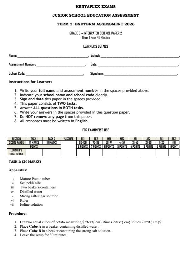 Preview page Grade-8-Integrated-Science-Paper-2-End-Term-2-Exam-2026_6104_0.jpg