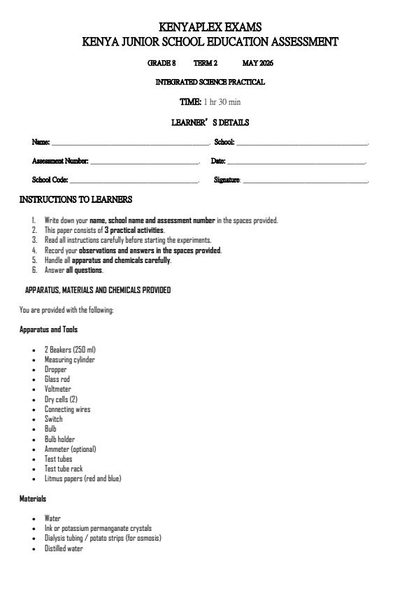 Preview page Grade-8-Integrated-Science-Paper-2-Term-2-Opener-Exam-2026_5617_0.jpg