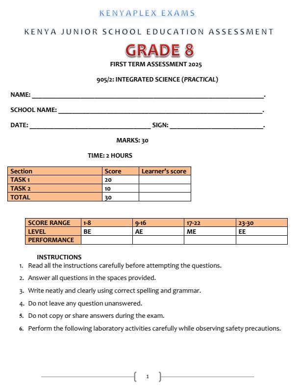 Preview page Grade-8-Integrated-Science-Practical-End-of-Term-1-Examination-2025_3833_0.jpg