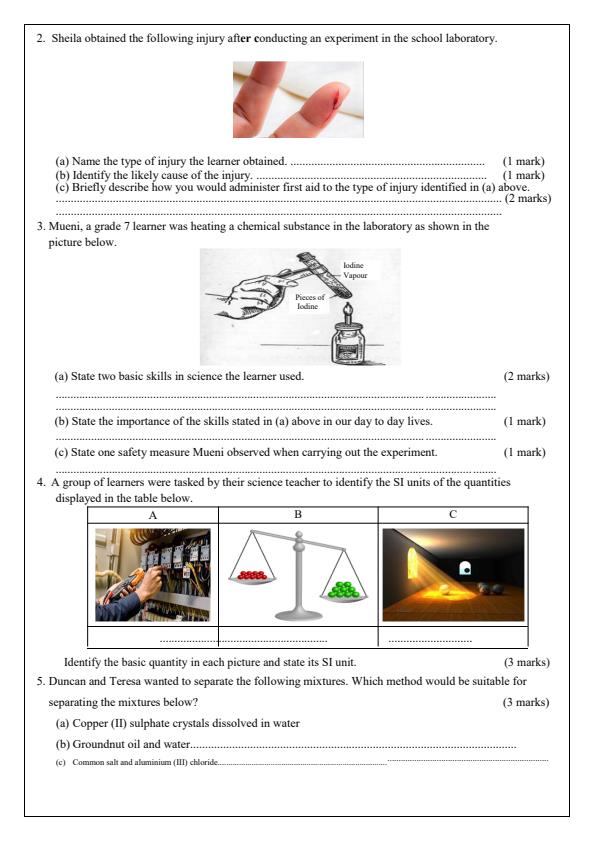 Preview page Grade-8-Integrated-Science-Term-1-Opener-Exam-2025_3466_1.jpg