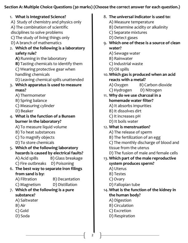 Preview page Grade-8-Integrated-Science-Theory-End-of-Term-1-Examination-2025_3832_1.jpg