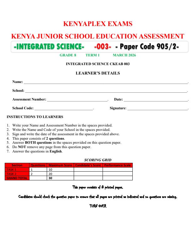 Preview page Grade-8-Integrated-Science-paper-2-End-Term-1-Exam-2026_5411_0.jpg