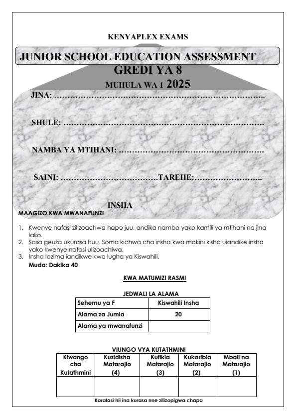 Preview page Grade-8-Kiswahili-Insha-Term-1-Opener-Exam-2025_3465_0.jpg