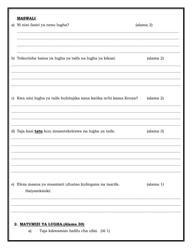 Preview page Grade-8-Kiswahili-Mid-Term-1-Exam-2024-Set-1_2112_2.jpg