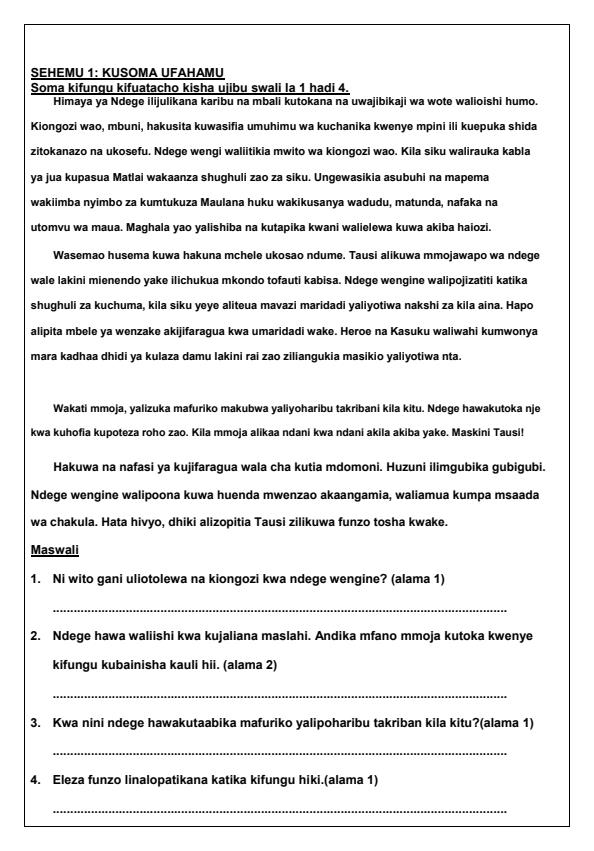 Preview page Grade-8-Kiswahili-Mid-Term-1-Exam-2025_3624_1.jpg