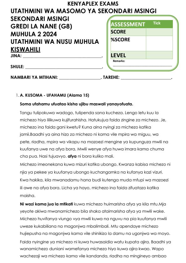 Preview page Grade-8-Kiswahili-Mid-Term-2-Exam-2024_2670_0.jpg