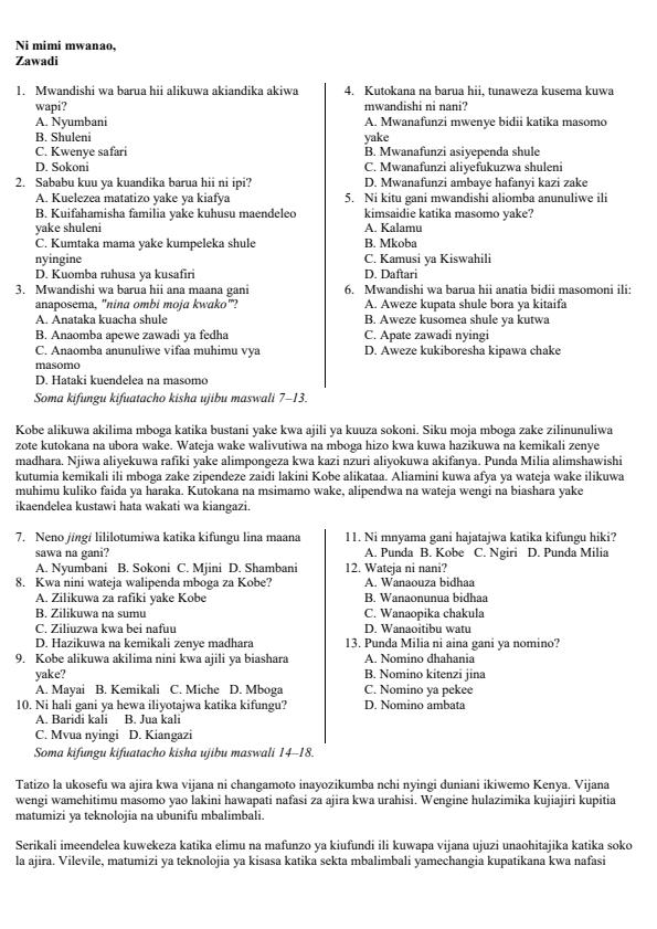Preview page Grade-8-Kiswahili-Paper-1-Activity-Term-3-Opener-Exam-2026_6551_1.jpg