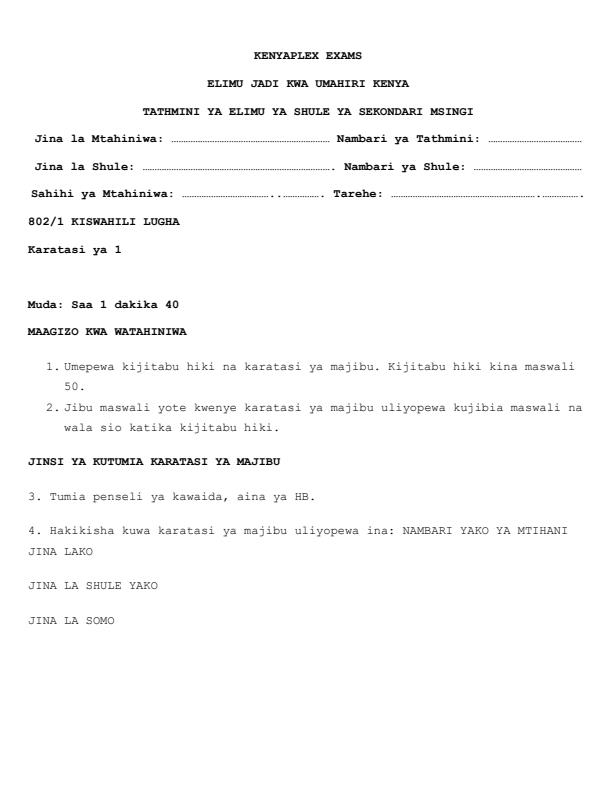 Preview page Grade-8-Kiswahili-Paper-1-End-Term-3-Exam-2026_6799_0.jpg