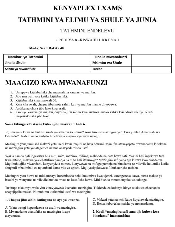 Preview page Grade-8-Kiswahili-Paper-1-End-Term-3-Set-2-Exam-2026_7176_0.jpg