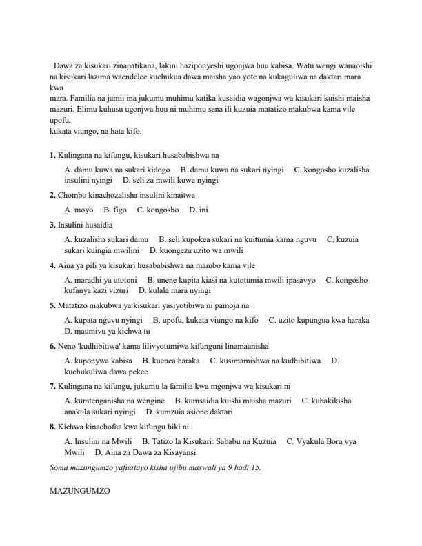 Preview page Grade-8-Kiswahili-Paper-1-July-Assessment-Examination-2026_6375_1.jpg