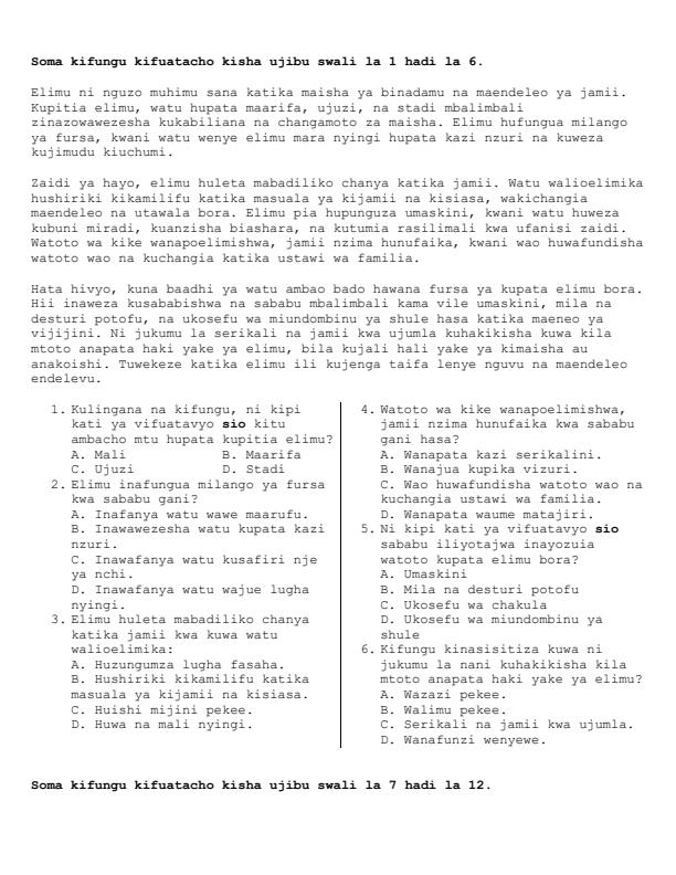 Preview page Grade-8-Kiswahili-Paper-1-Mid-Term-2-Exam-2025_4173_2.jpg