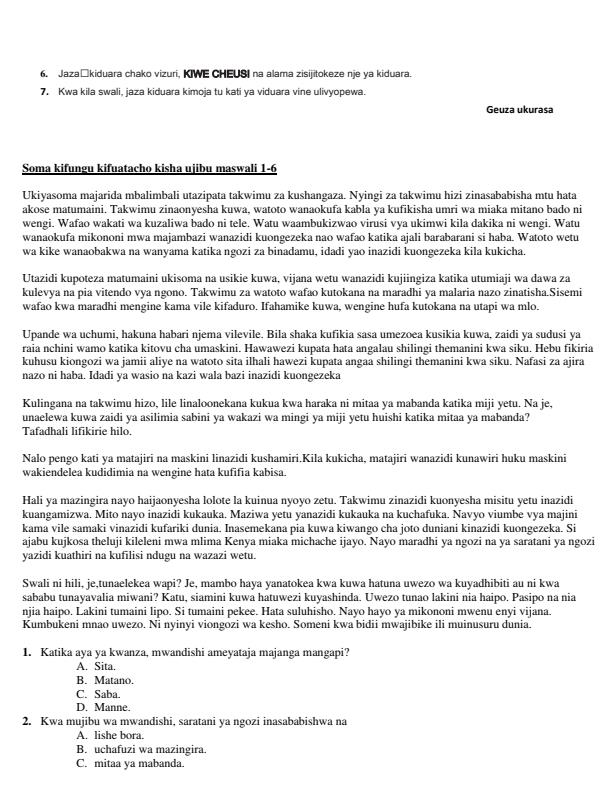 Preview page Grade-8-Kiswahili-Paper-1-Mid-term-1-Exam-2026_5109_1.jpg