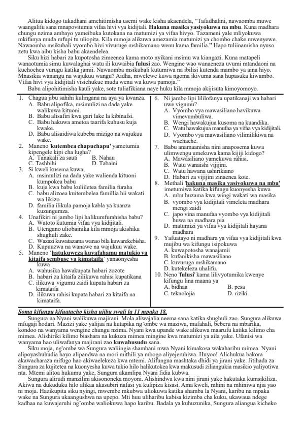 Preview page Grade-8-Kiswahili-Paper-1-Term-2-Opener-Exsam-2026_5619_1.jpg