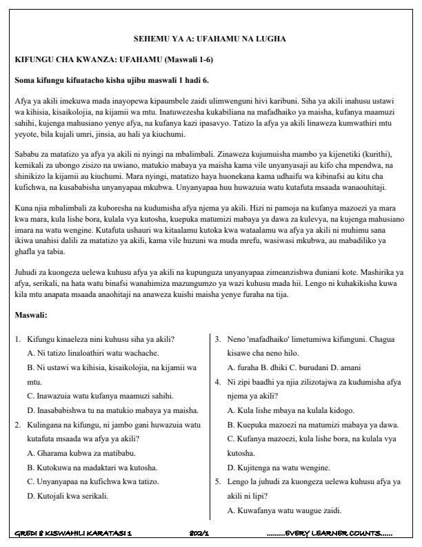 Preview page Grade-8-Kiswahili-Paper-1-Term-3-Opener-Exam-2025_4554_1.jpg